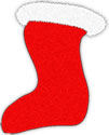 Christmas stocking red and white