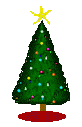 Christmas tree with bright lights