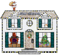 animated christmas house with light snow