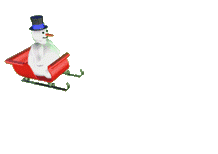 Frosty riding in a sleigh animated