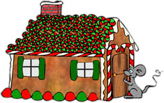 Christmas house with candy canes
