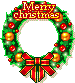 Merry Christmas wreath animated