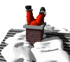 santa stuck in chimney