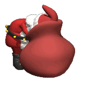 Santa searching his sack of gifts