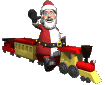 Santa on a toy train