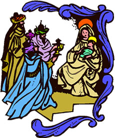 three wisemen at the nativity