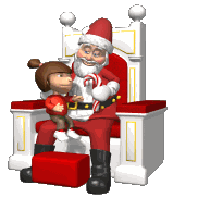 Santa with little girl on lap