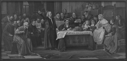 Christopher Columbus at the royal court of Spain  c.1884