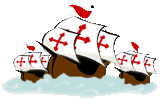 Niña, Pinta and Santa Maria animated clipart.
