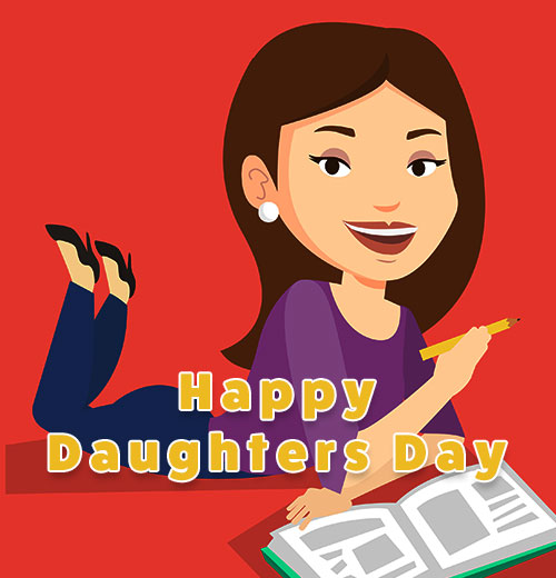 girl Happy Daughters Day