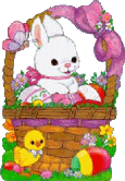 bunny in Easter basket clipart transparent