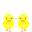 two animated chicks