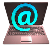 email with laptop