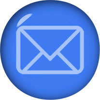 blue email button clipart with envelope