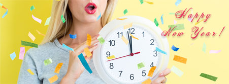 confetti clock new year