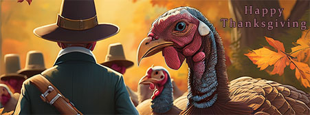 pilgrims and turkeys