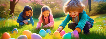 Easter egg hunt children