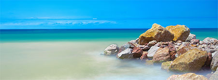 beach with blue sky