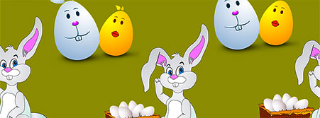 Easter bunny and eggs