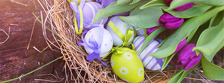 Easter flowers and eggs