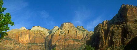 mountain deep blue sky