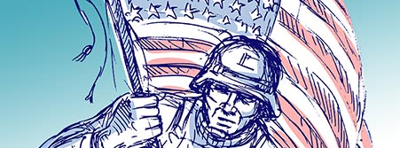 soldier American Flag