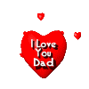 I Love You Dad with animated hearts