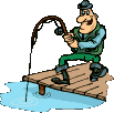 catching a big one from a dock animated