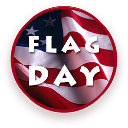 flag day on round flag