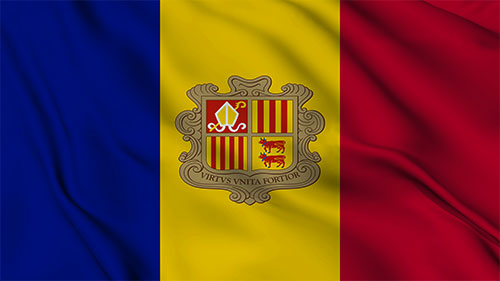 Andorra wavy flag
