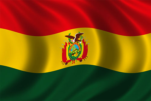 Bolivian flag wavy