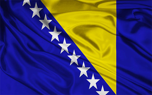 Bosnia and Herzegovina flag wavy