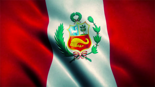 Peru Flag waving