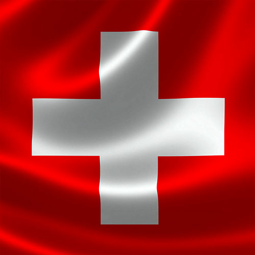 Swiss Flag waves