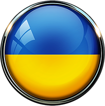 Ukraine flag button round
