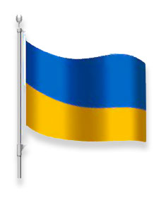 Ukraine flag on pole