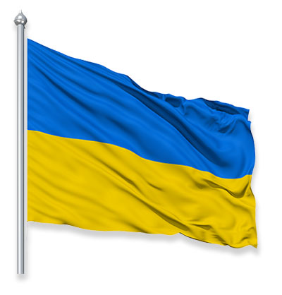 waving Ukraine flag