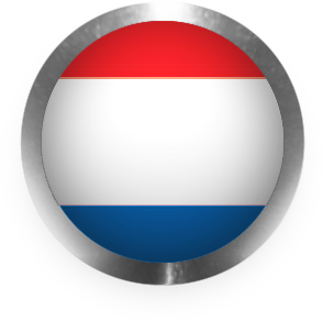 Netherlands flag clipart round with steel edge