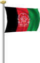 Afghanistan flag in the wind on a flagpole
