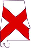 Alabama map flag