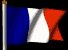 animated French flag on black background