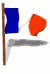 animated French flag on tall flag pole
