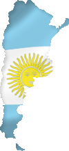 map of Argentina with an Argentine flag overlay