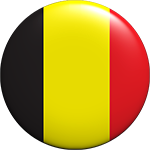 Belgium flag button round