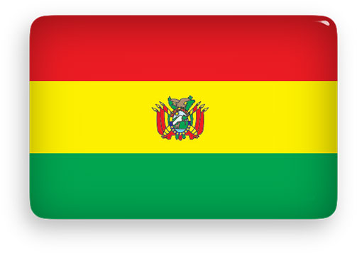 Bolivia flag button rectangular