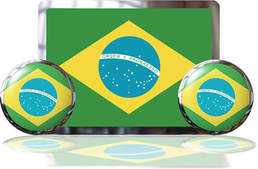 Brazil Flags with reflection