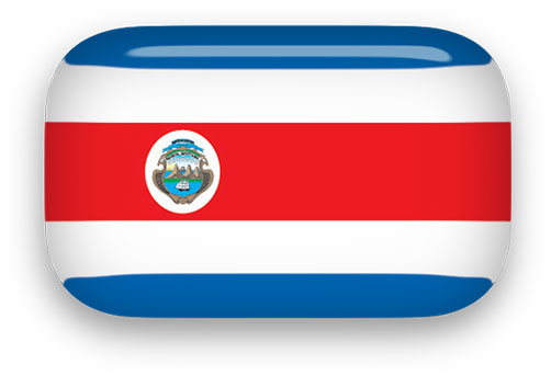 Costa Rica flag button rectagular