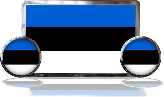 Estonian Flags with reflections