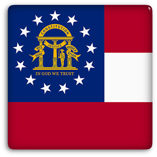 large Georgia flag button