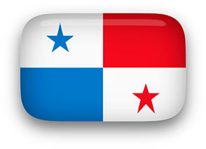 Panama Flag button rectangular